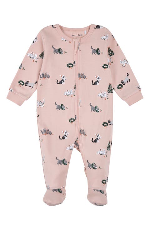 Kids' Cat Print Footed One-Piece Sleeper
