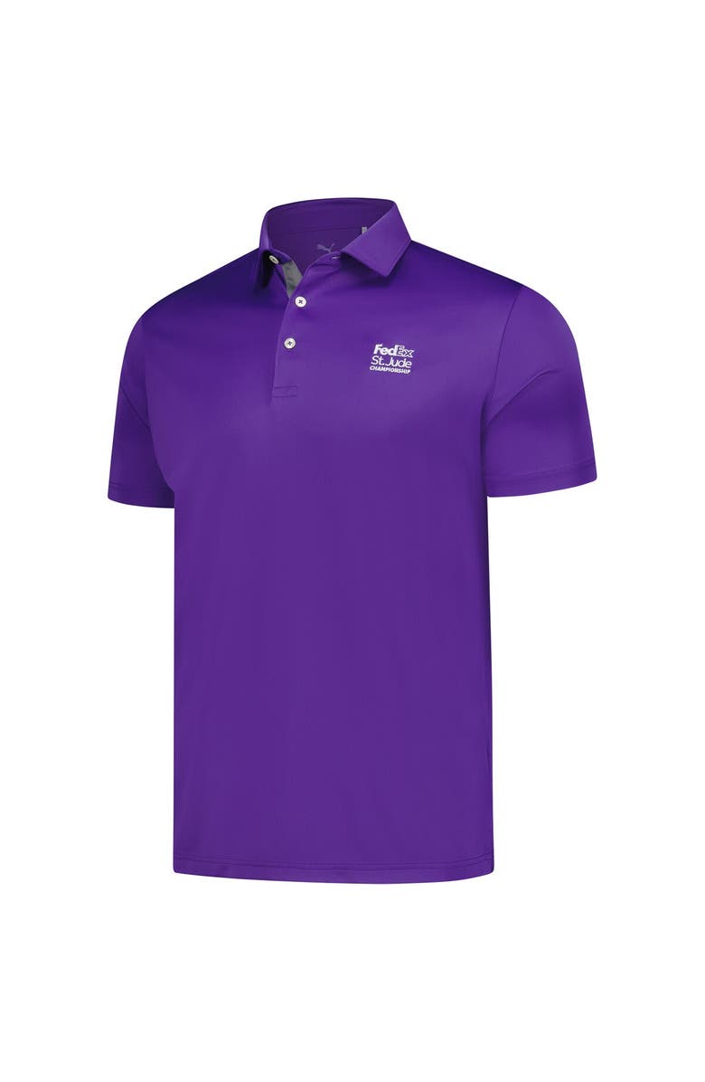 PUMA Men's Puma  Purple FedEx St. Jude Championship Pure 2.0 Polo, Alternate, color, 