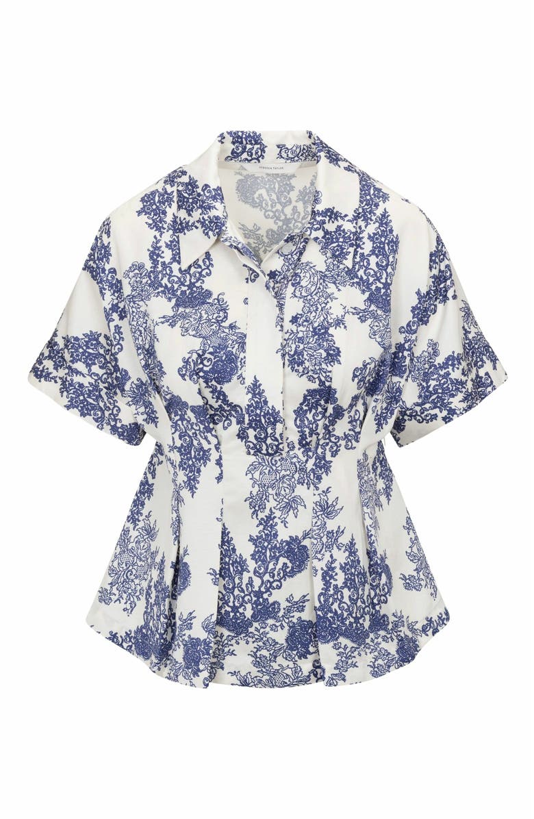 Rebecca Taylor Lena Shine Blouse, Alternate, color, Ivory Toile Combo