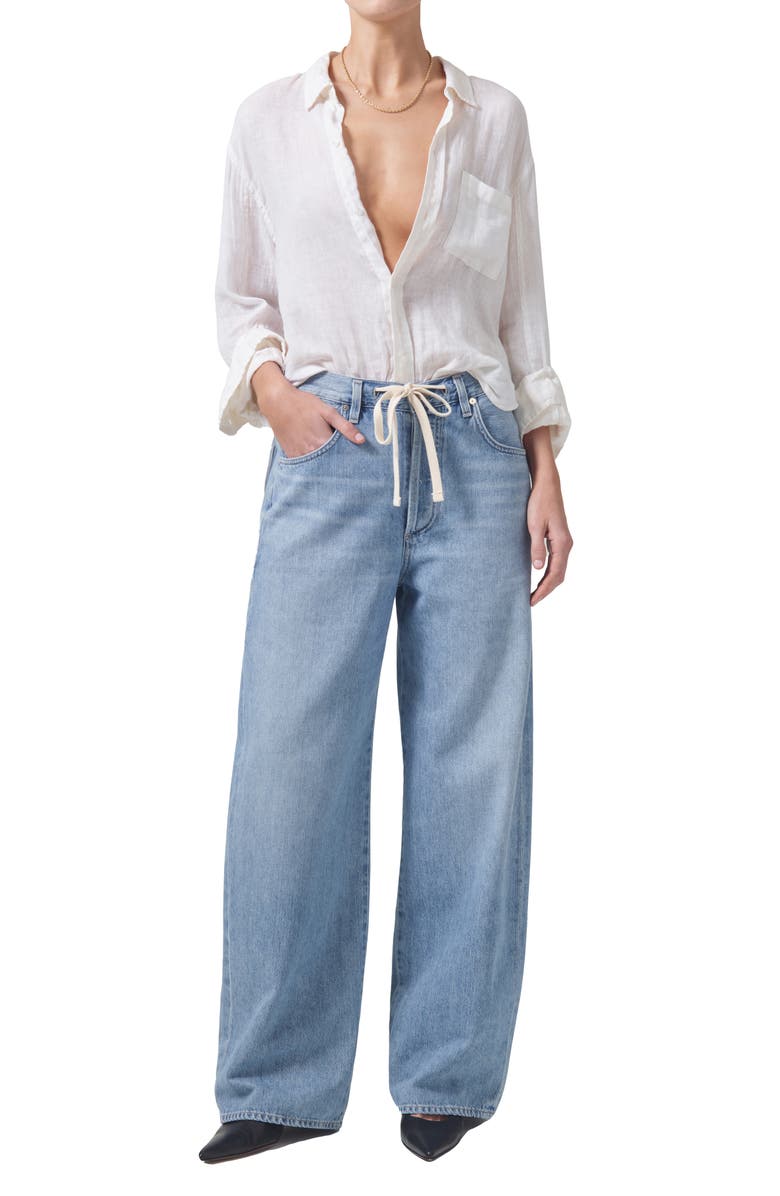 Citizens of Humanity Kayla Button-Up Linen Shirt, Alternate, color, 