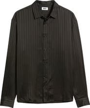 KROST Relaxed Fit Button-Up Pile Stripe Shirt
