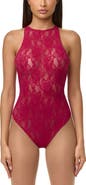 Naked Wardrobe Lace Racerback Bodysuit