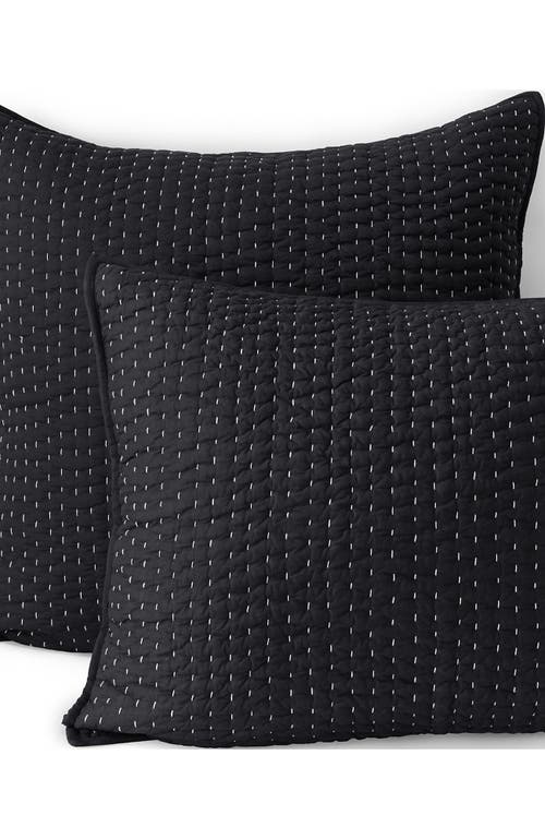 Lands' End Seed Stitch Quilted Pillow Sham In Black
