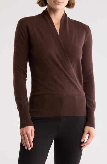 Sofia Cashmere Cashmere Faux Wrap Sweater
