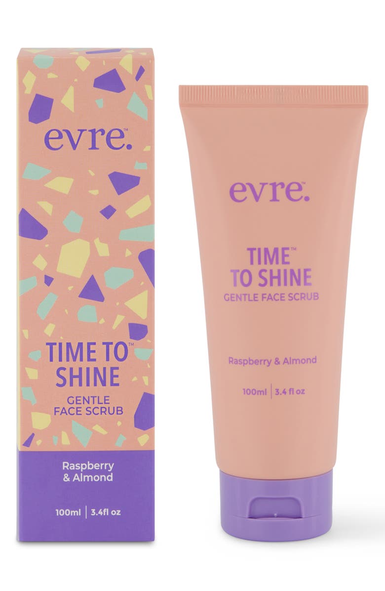 evre. Time to Shine Raspberry & Almond Face Scrub, Main, color, 