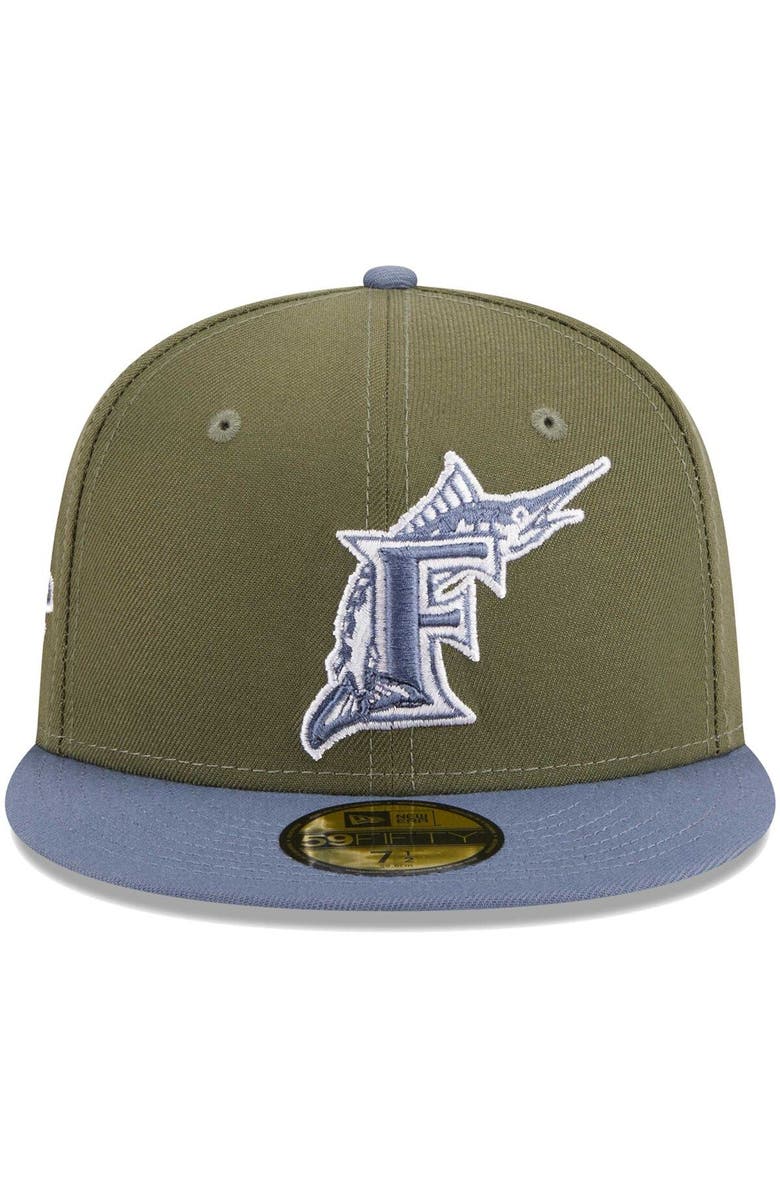 New Era Men's New Era Olive/Blue Florida Marlins 59FIFTY Fitted Hat, Alternate, color, Olive