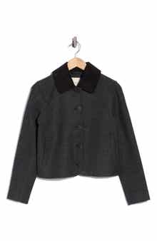 Corduroy Collar Crop Jacket