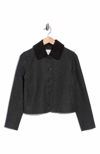Corduroy Collar Crop Jacket