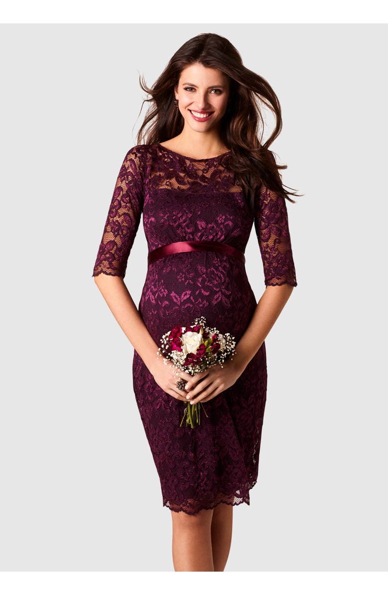 Tiffany Rose Maternity Amelia Maternity Dress, Main, color, Claret