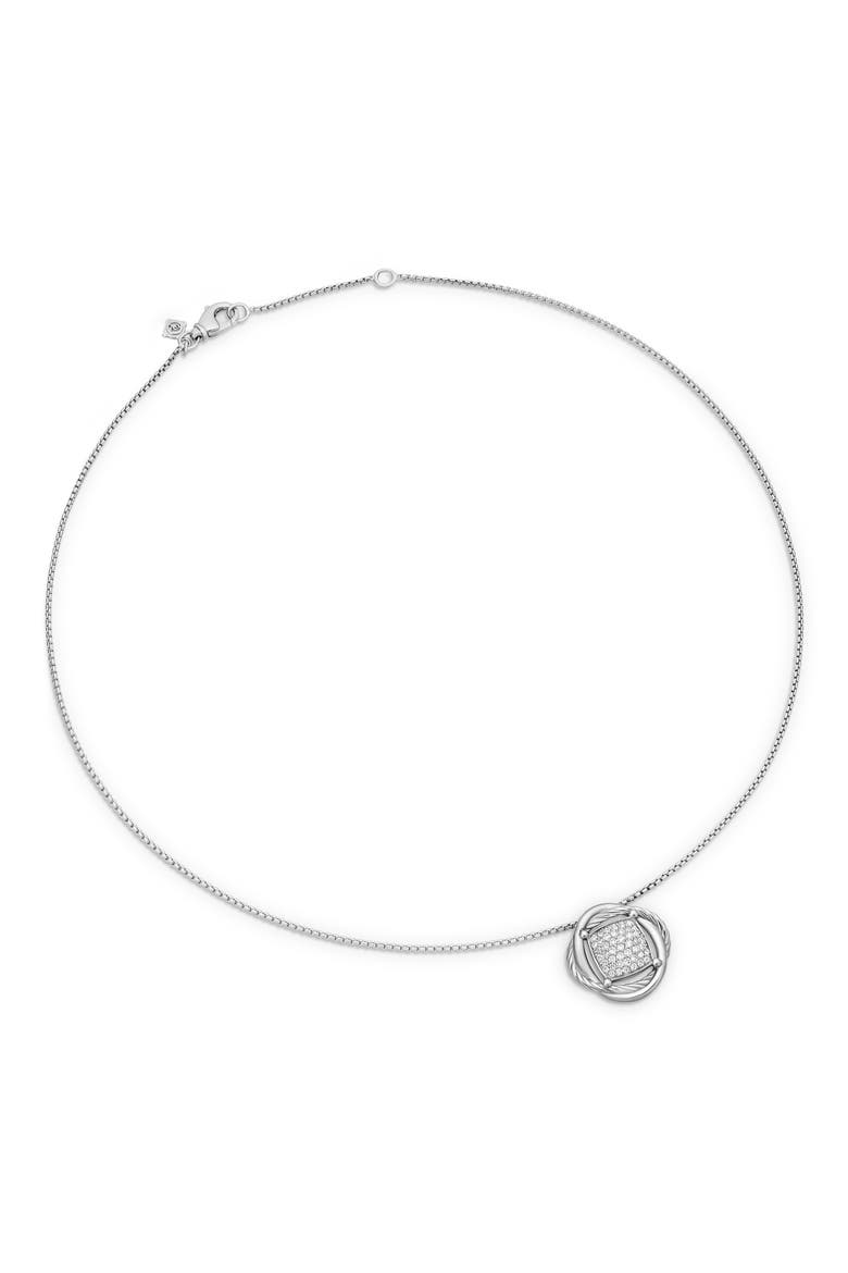 Infinity Pendant with Diamonds on Chain, Alternate, color, DIAMOND