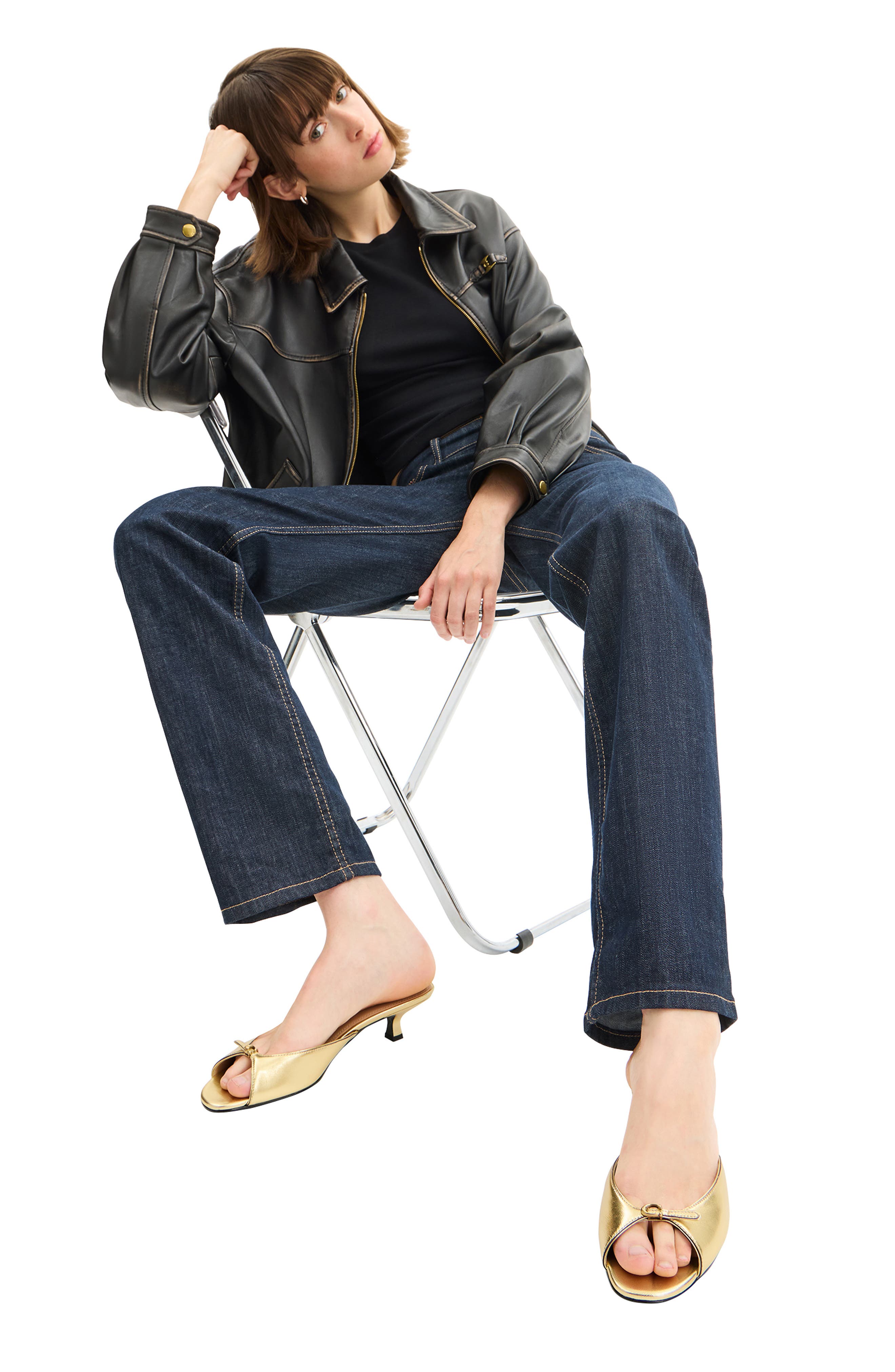 COACH Margot Kitten Heel Sandal, Alternate, color, Gold