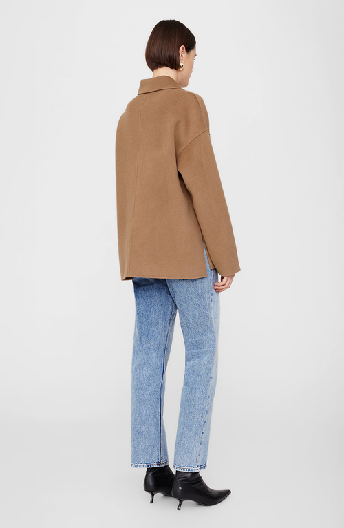 Anine Bing Luca Cashmere Blend Jacket In Brown