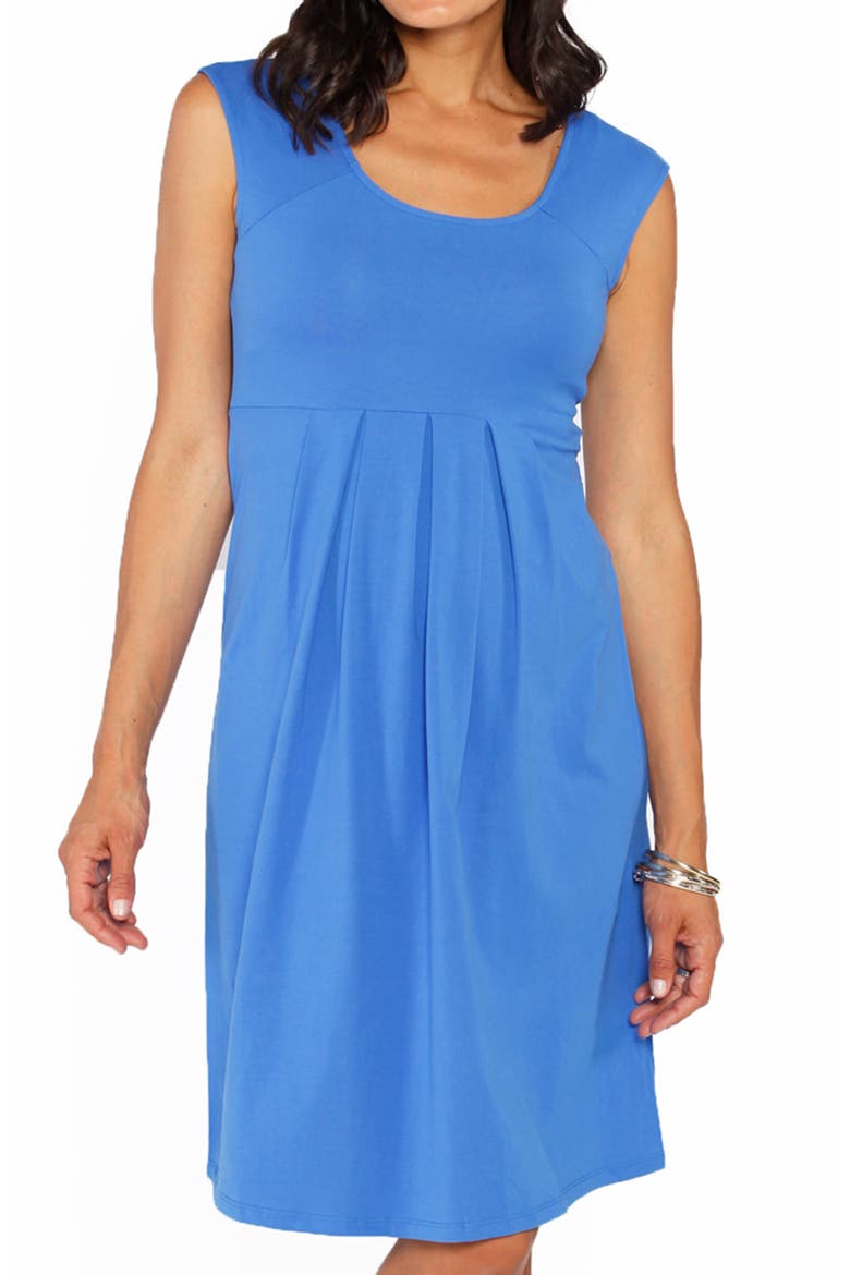 Stretch Cotton Maternity Dress, Alternate, color, BLUE