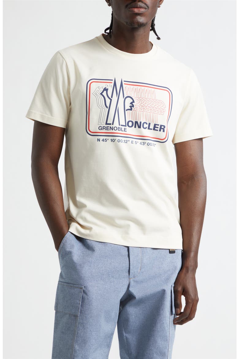 Logo Stretch Cotton Graphic T-Shirt, Main, color, SILK WHITE