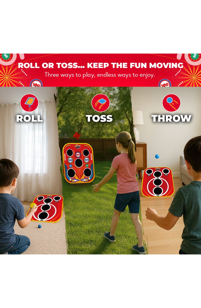 Swooc Games Backyard Arcade | 2-in-1 Bean Bag Toss Game for Kids, Alternate, color, Red