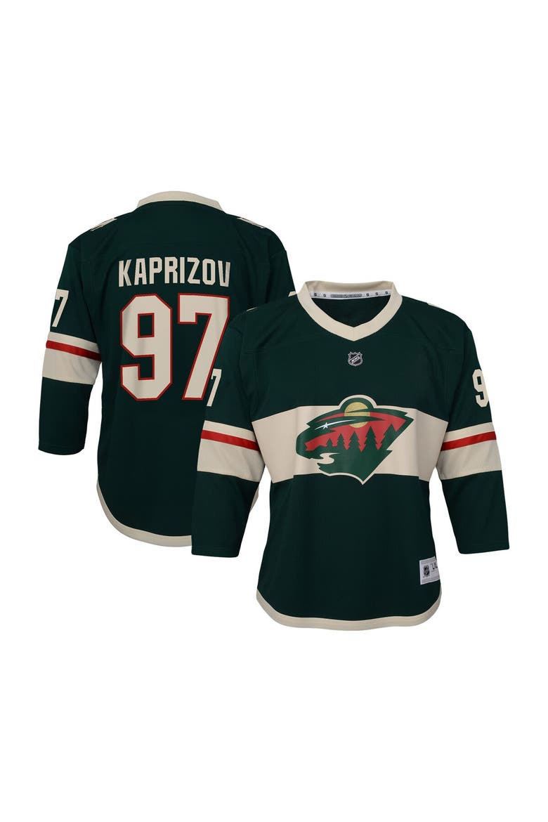 Youth Kirill Kaprizov Green Minnesota Wild Home Replica Player Jersey, Main, color, Green