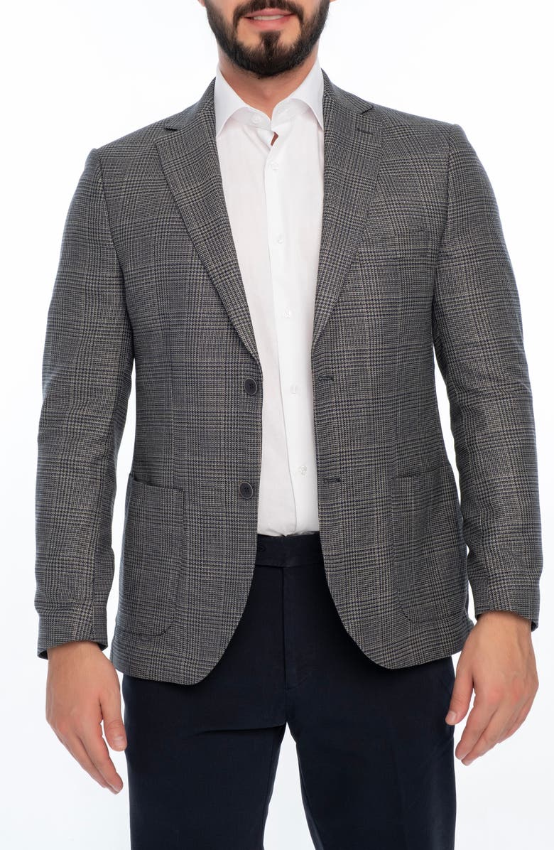 VELLAPAIS Plaid Sport Coat, Main, color, Green