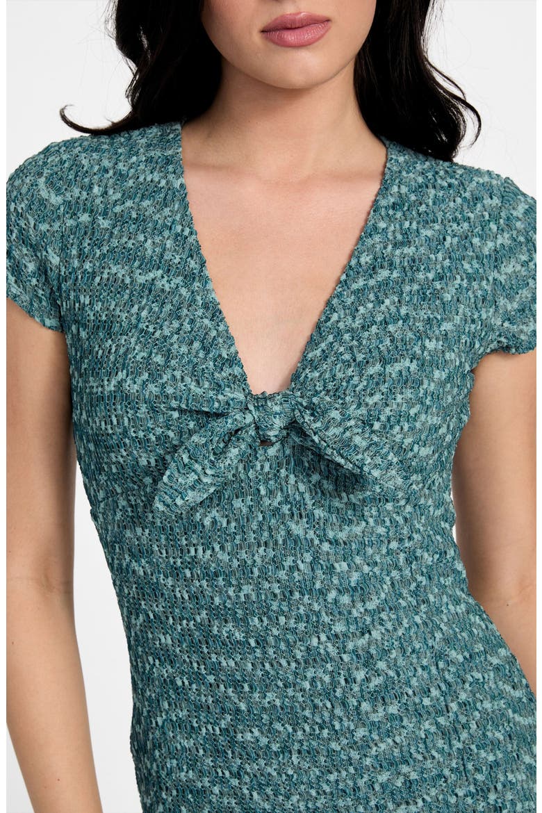 Naleny Tie Front Body-Con Minidress, Alternate, color, FORBIDDEN FOREST MULTI