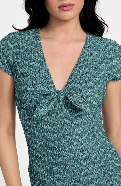 Guess Naleny Tie Front Body-con Minidress In Green