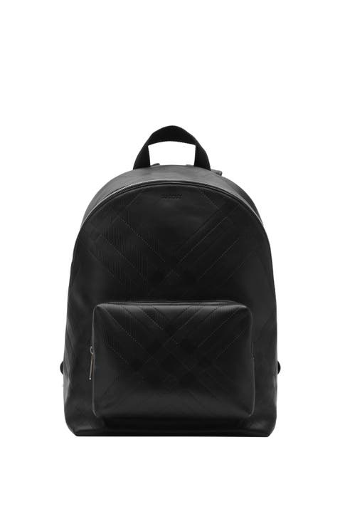 Embossed Check Backpack