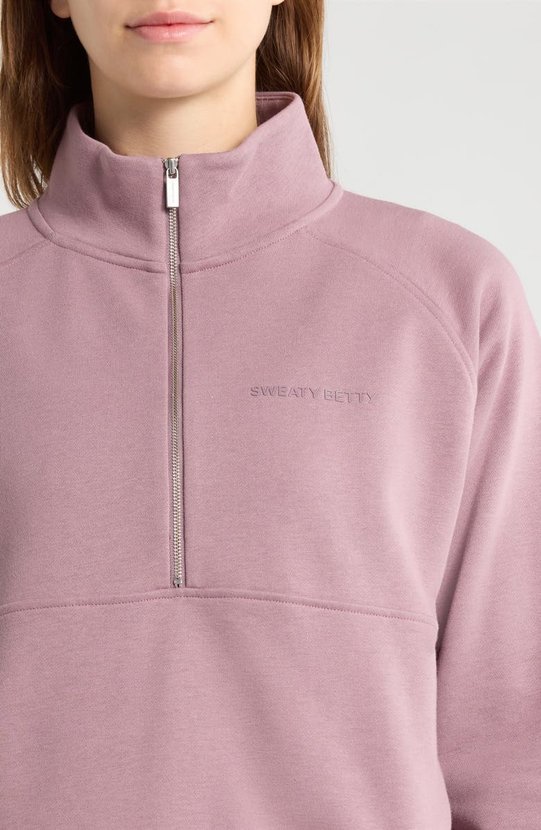 Sweaty Betty Revive Half Zip Sweatshirt, Alternate, color, Duskberry Purple