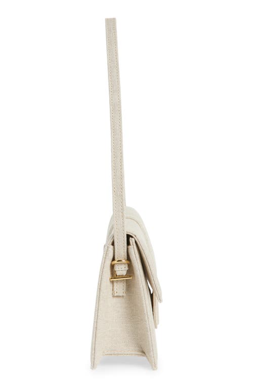 Jacquemus Long Le Bambino Leather Shoulder Bag In Light Greige 140