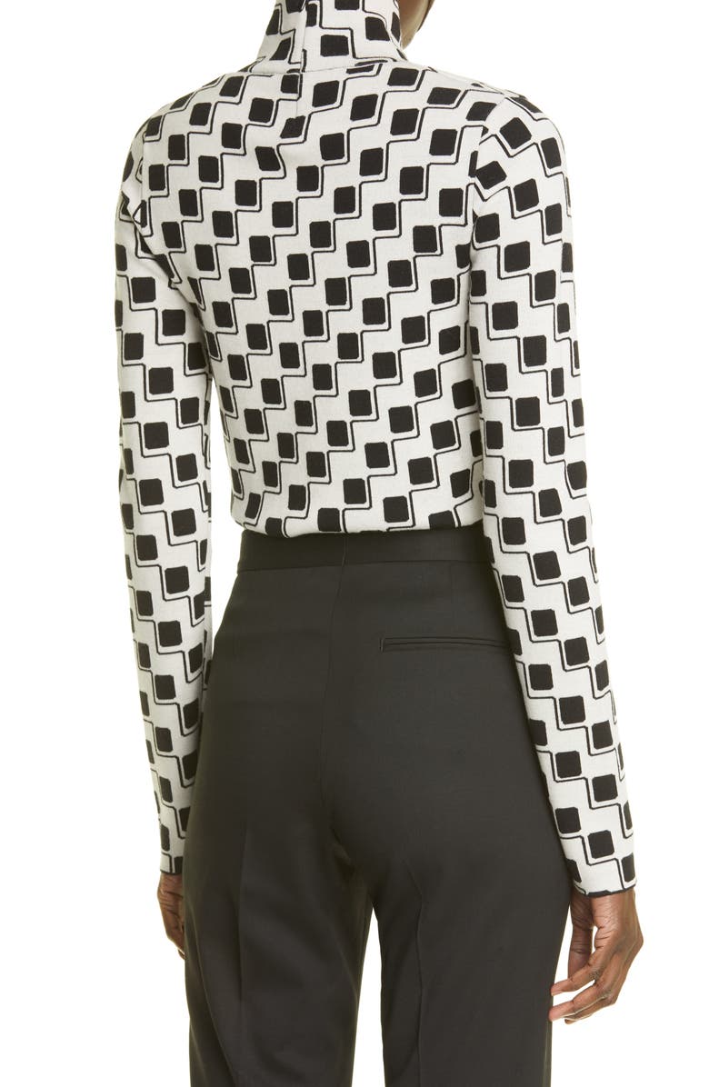 St. John Collection Geometric Knit Mock Neck Top, Alternate, color,