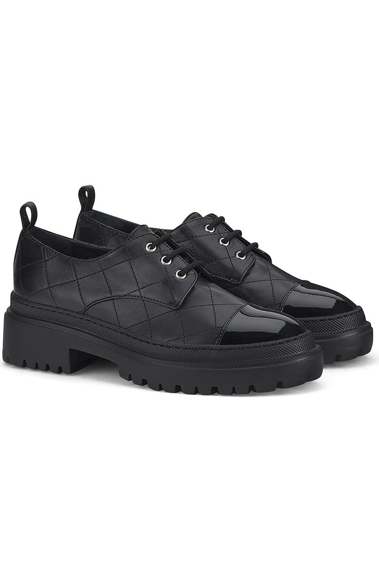 AGL Mary Quilted Leather Derby, Main, color, Black Nappa