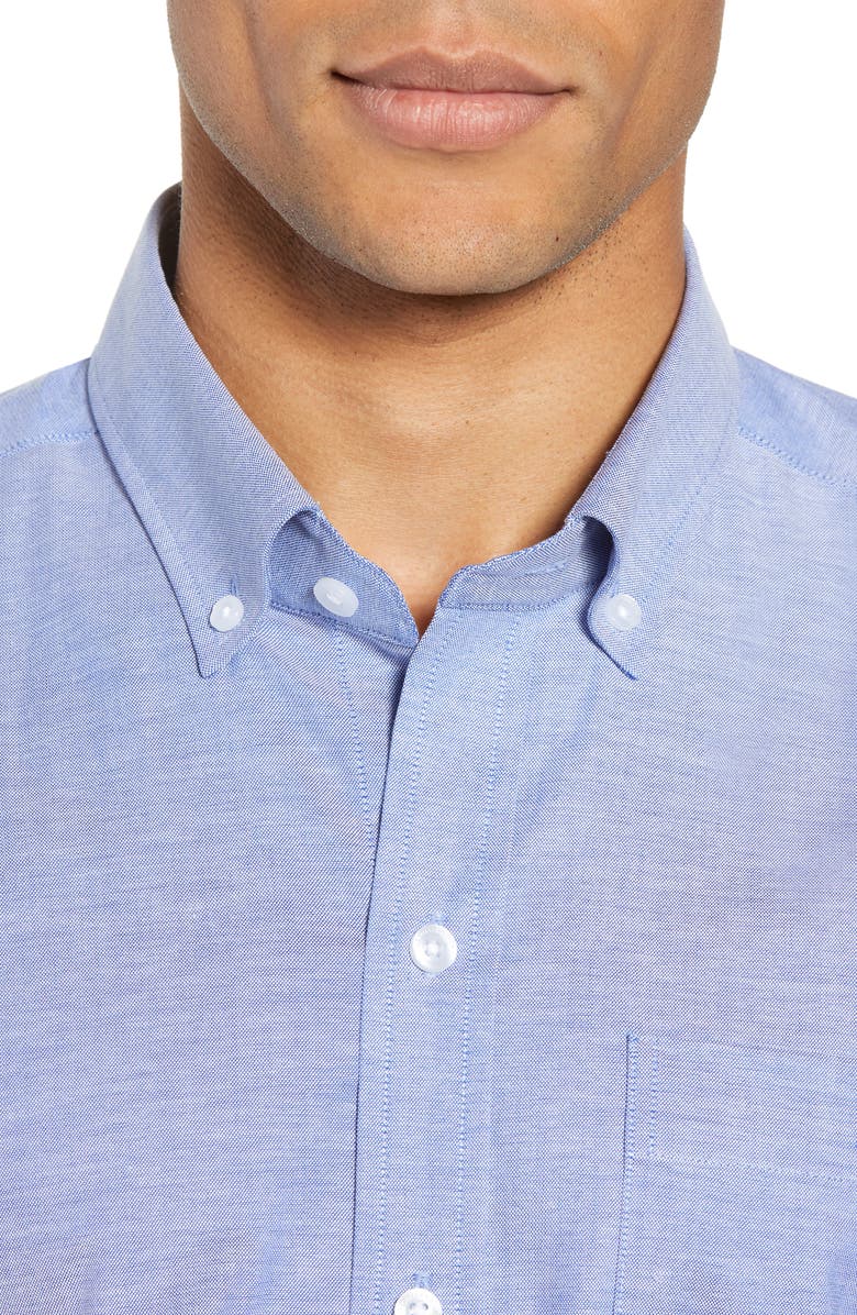 Cutter & Buck Classic Fit Short Sleeve Button-Down Oxford Shirt, Alternate, color, French Blue