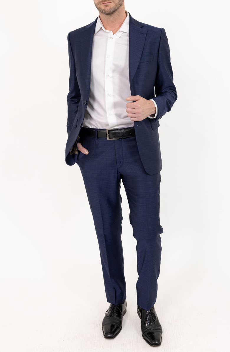 PINO BY PINOPORTE Mini Grid Wool Suit, Main, color,