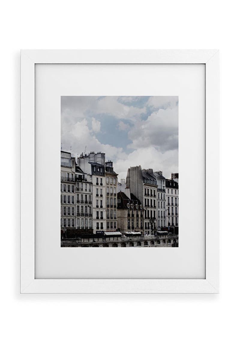 Parisian Rooftops Framed Wall Art, Main, color, WHITE FRAME 18X24