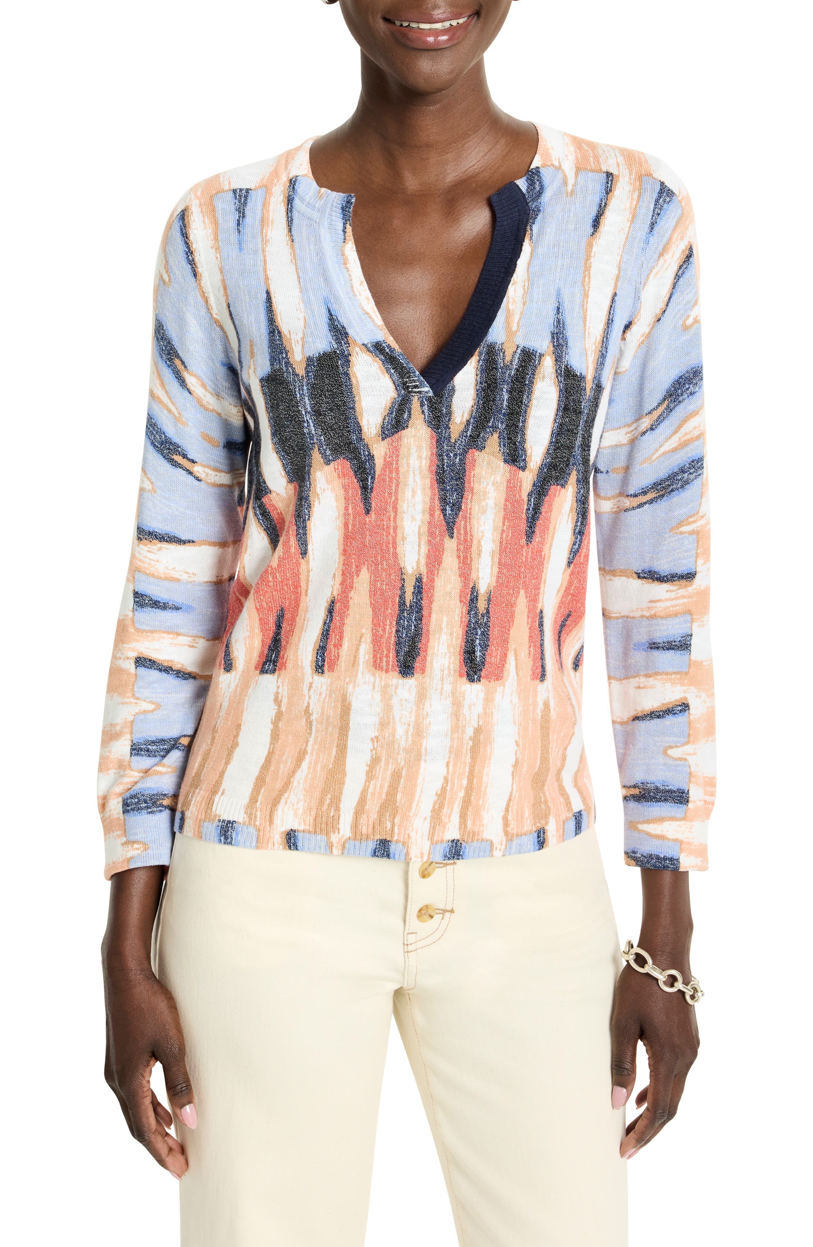 NIC+ZOE Cotton Blend Slub Sweater