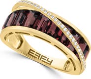 EFFY 14K Yellow Gold Garnet & Diamond Channel Set Ring
