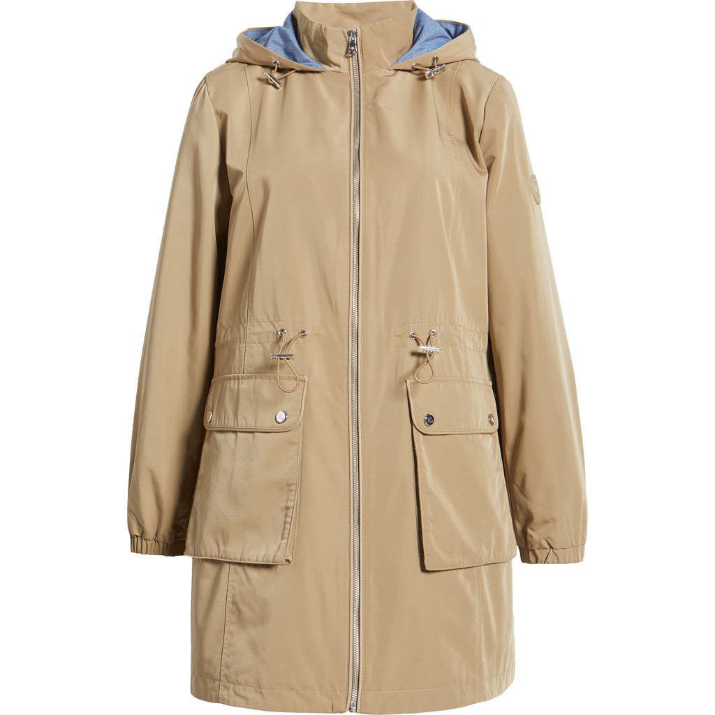 Shop Ralph Lauren Lauren Cinch Waist Hooded Anorak Jacket In Madison Tan