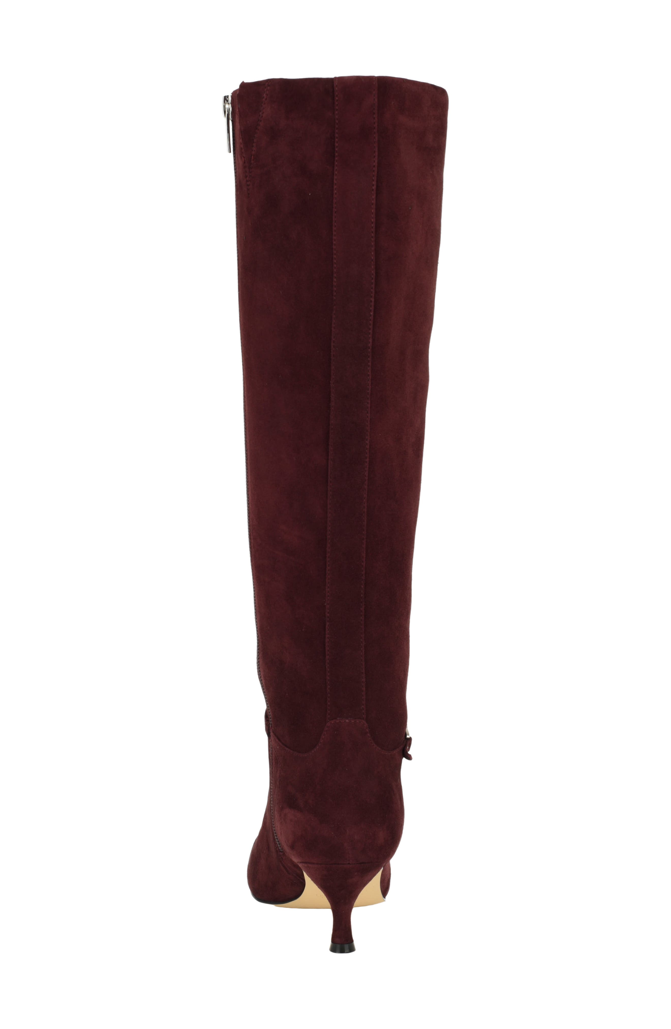 Serray Pointed Toe Knee High Boot, Alternate, color, RED