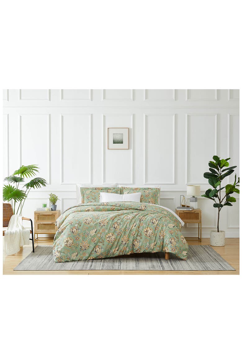 Jacobean Willow Oversize Duvet Set, Alternate, color, GREEN