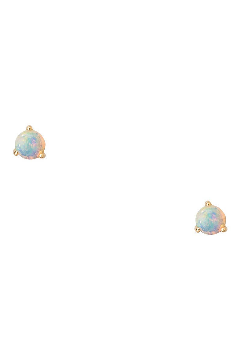 Small Opal Stud Earrings, Main, color, YELLOW GOLD/ OPAL