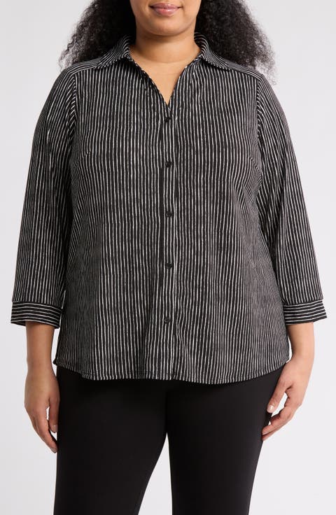 Geometric Shirt Jacket (Plus)