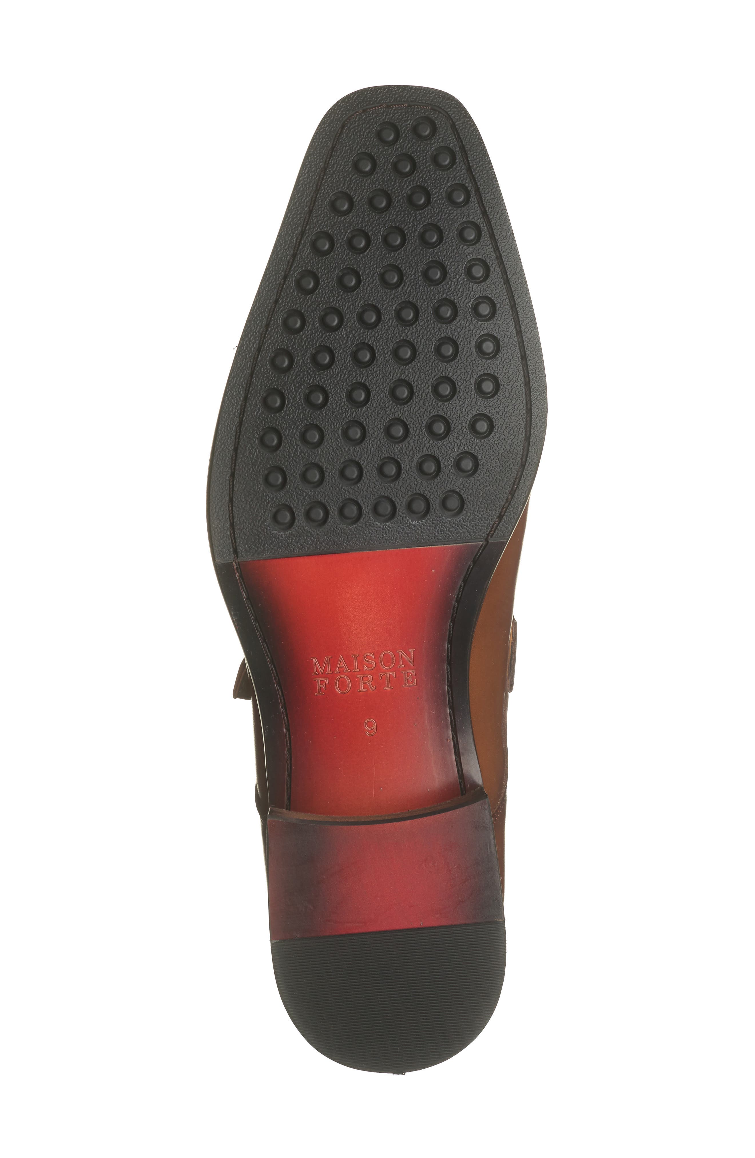 Maison Forte Davos Buckle Strap Leather Loafer, Alternate, color, Cognac