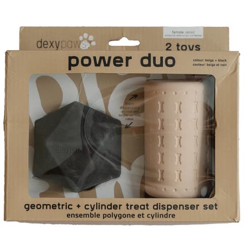 Power Duo Set, Geometric Kong and Cylinder 2 Piece Dog Chew Toys