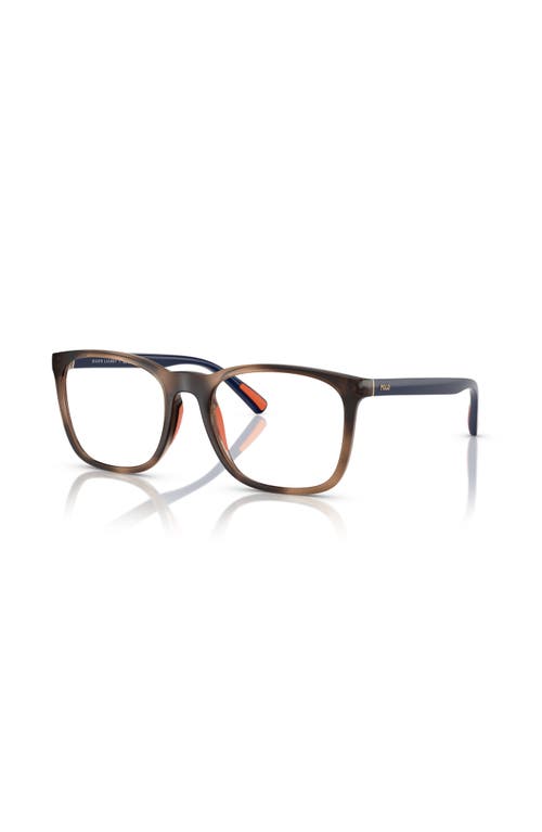 Polo Ralph Lauren 52mm Rectangle Optical Glasses In Brown