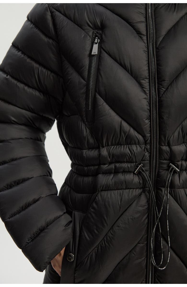 Karen Millen Petite Lightweight Packable Maxi Coat, Alternate, color, Black