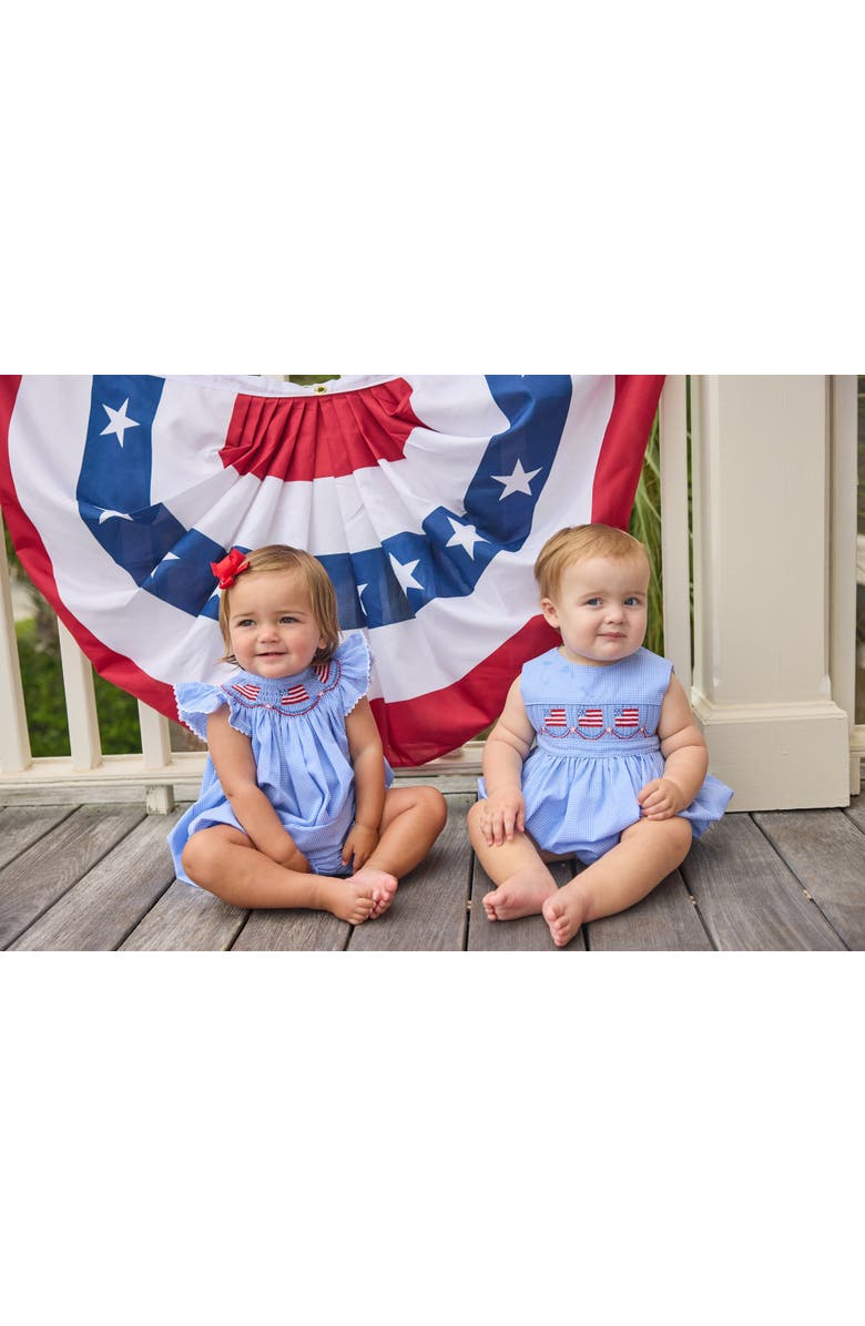 Little English Smocked Apron Bubble, Alternate, color, Flags