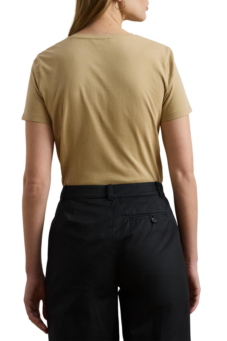 Embellished Cotton Jersey T-Shirt, Alternate, color, BIRCH TAN