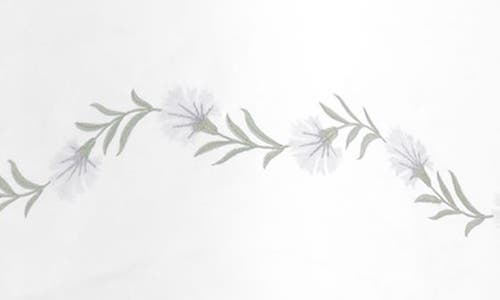 Matouk Daphne Linen Shower Curtain In Sterling