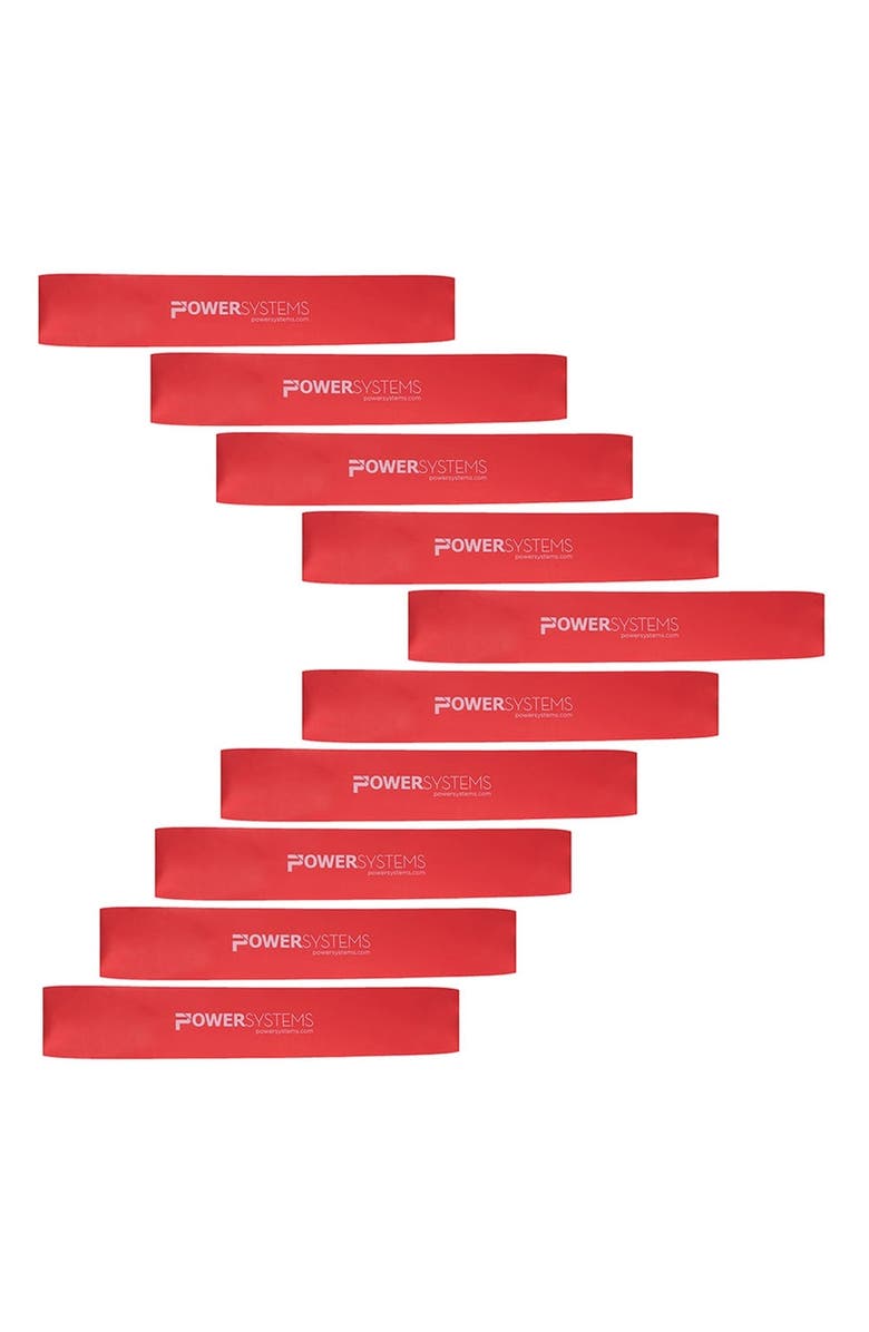 Power system 10-Pack 12" Versa Loop Resistance Bands - Medium, Main, color, Red