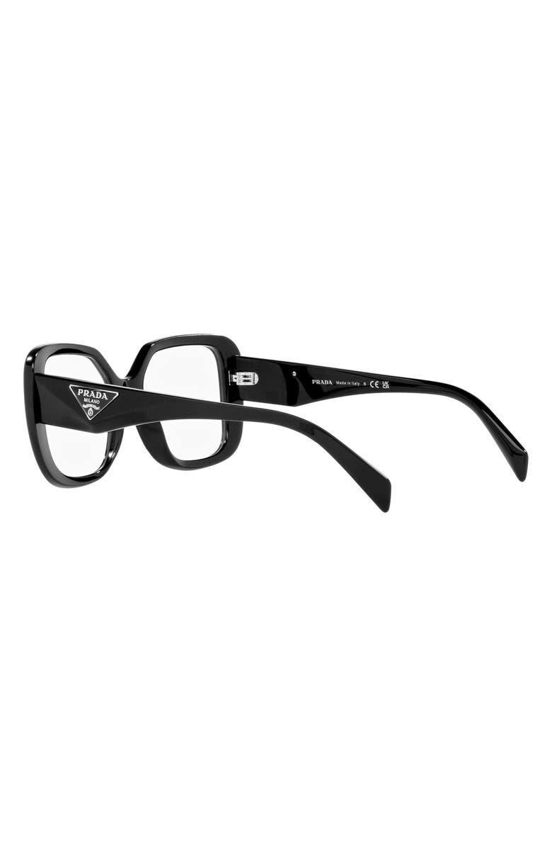 Prada 53mm Square Optical Glasses, Alternate, color, Black