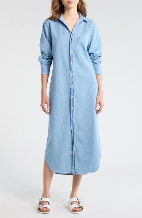 Rory Long Sleeve Denim Maxi Shirtdress