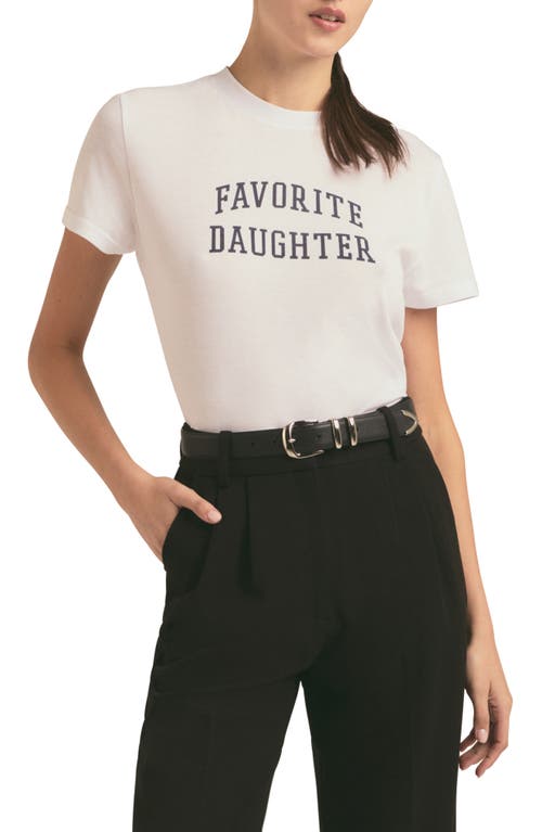 Favorite Daughter Cropped Collegiate Tee in White 
