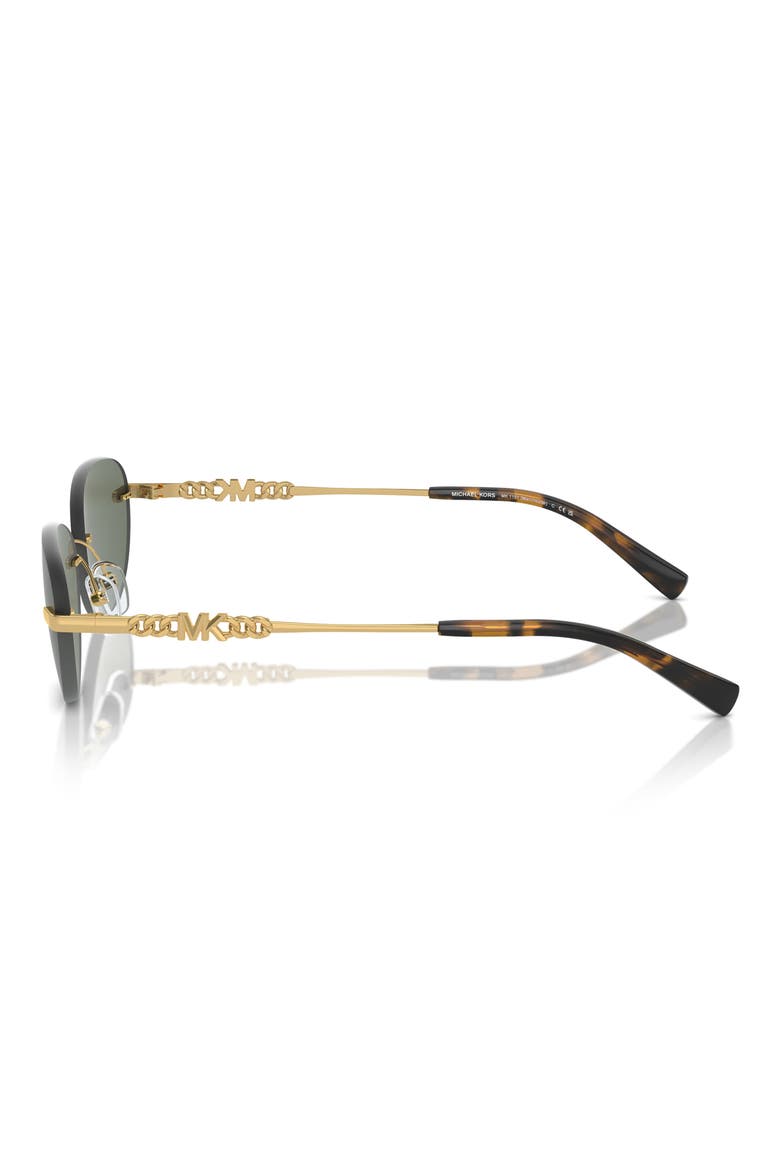 58mm Manchester Rimless Oval Sunglasses, Alternate, color, GREEN SOLID / GREEN SOLID